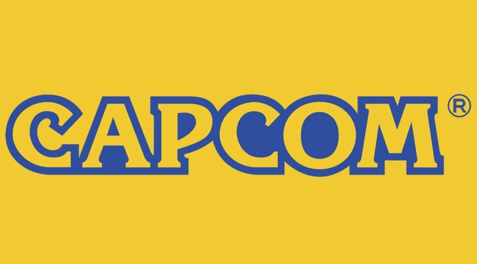 Le logo de Capcom sur fond jaune