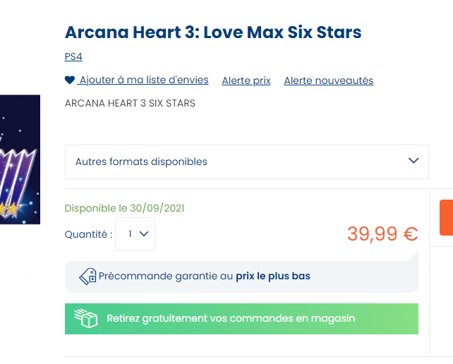 Le jeu Arcana Heart 3: Love Max Six Stars sur Cultura