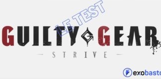 Le logo de Guilty Gear Strive avec inscrit le test