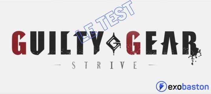 Le logo de Guilty Gear Strive avec inscrit le test