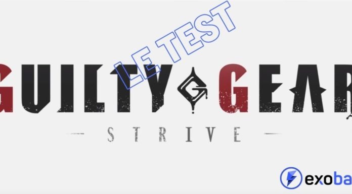 Le logo de Guilty Gear Strive avec inscrit le test