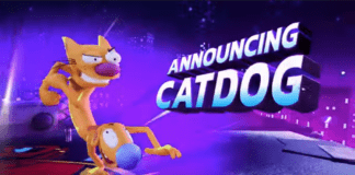 Chat et Chien avec le texte Annoucing CatDog