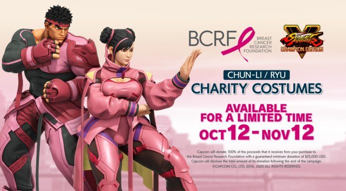 Street Fighter 5 costumes roses lutte contre le cancer du sein