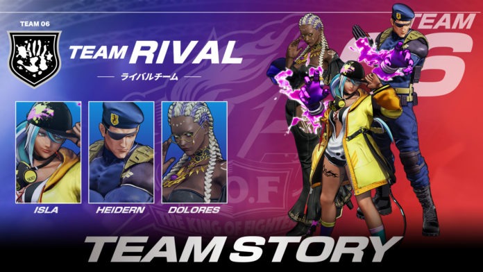 L'équipe Rival de The King of Fighters XV composée de Heidern, Dolores et Isla