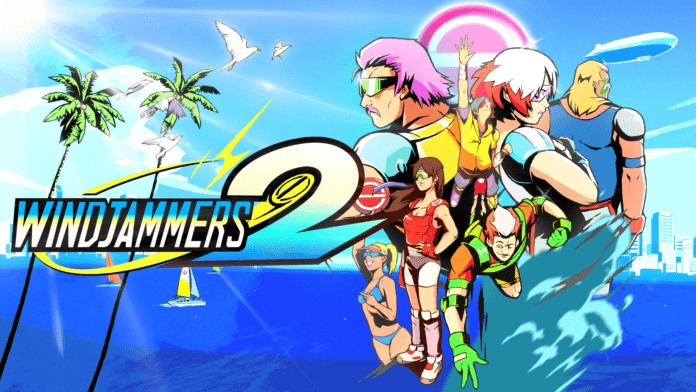 logo du jeu Windjammers 2 avec tous les personnages