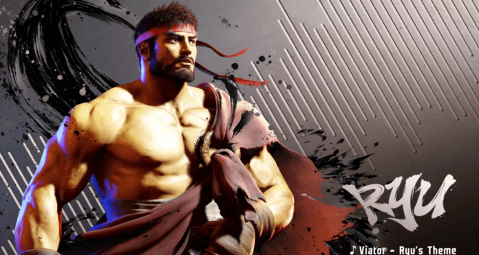 Ryu de Street Fighter 6 en introduction de son thème musical