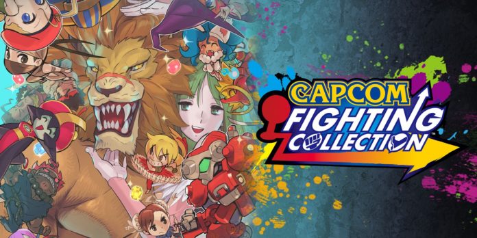 Le logo de Capcom Fighting Collection avec les personnages de Red Earth, Street Fighter et Darkstalkers