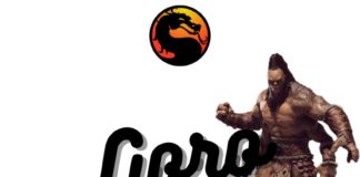Goro de Mortal Kombat avec le logo de la série