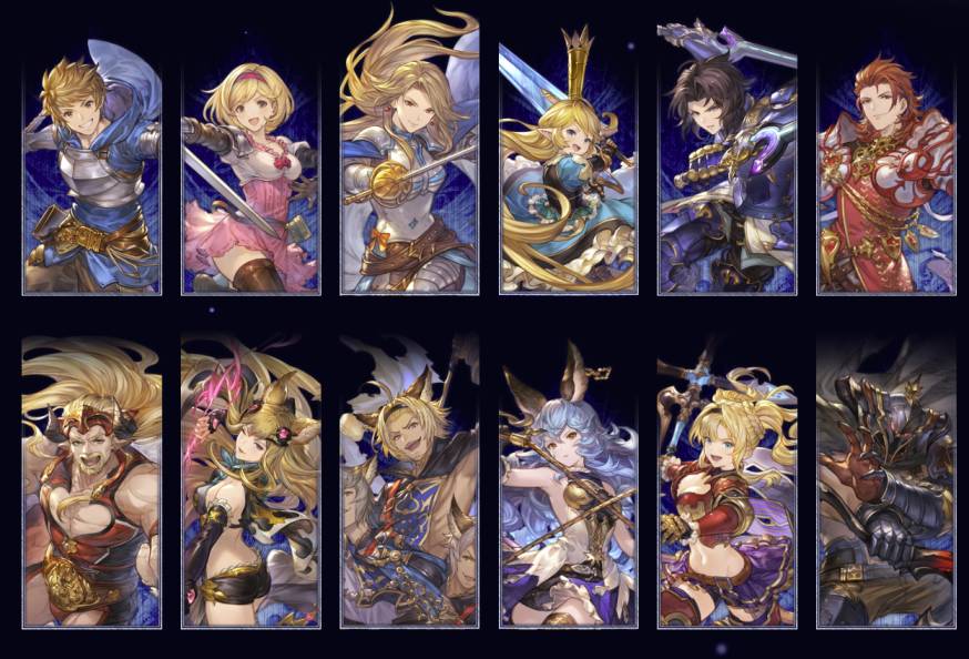 Plusieurs personnages de Granblue Fantasy Versus: Rising